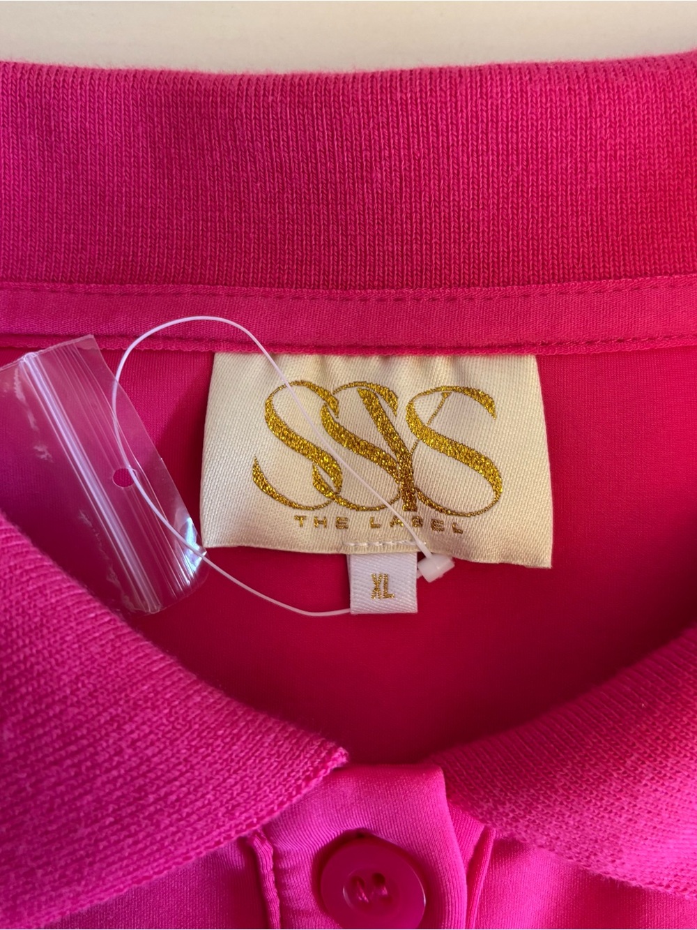 SSYS Margaret Drop Waist Collared Scuba Dress features a vibrant hot pink XL - Picture 5 of 10